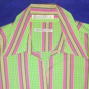 FOXCROFT SPORT green pink wrinkle free size #4P